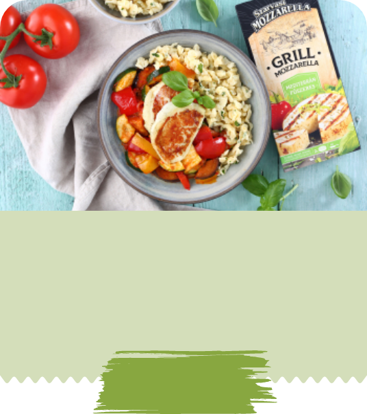 Francia lecsó mediterrán fűszeres grill mozzarellával